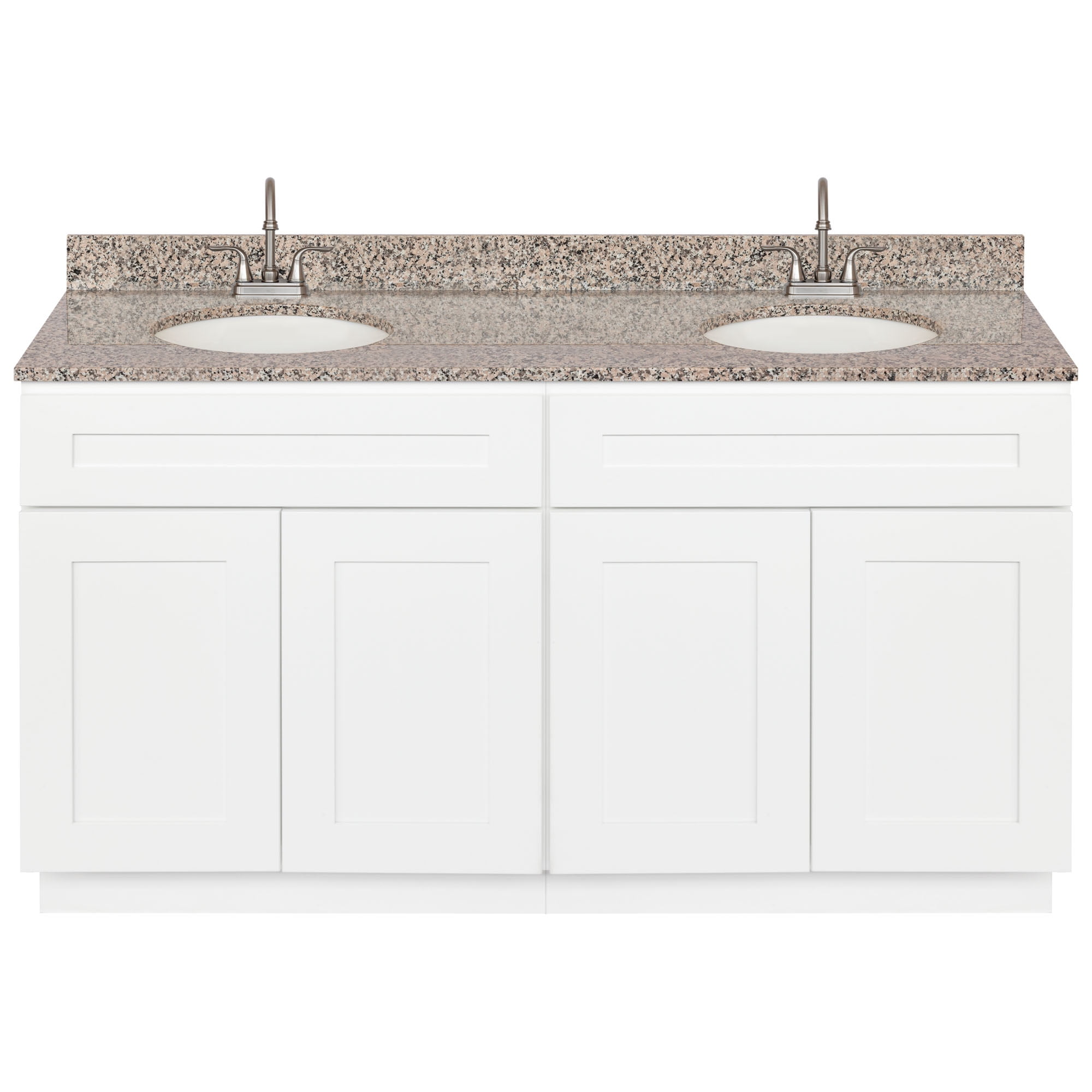 White Double Bathroom Vanity 60 Burlywood Granite Top Faucet Lb6b Walmart Com Walmart Com