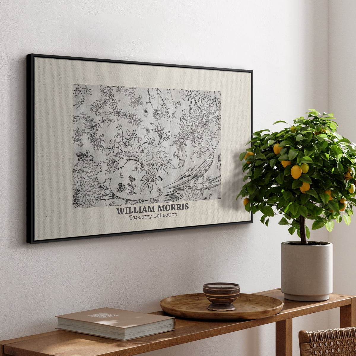 Vintage Abstract Print-LII Framed in Black Wood Gallery Wrapped Canvas 27 in. x 41 in.