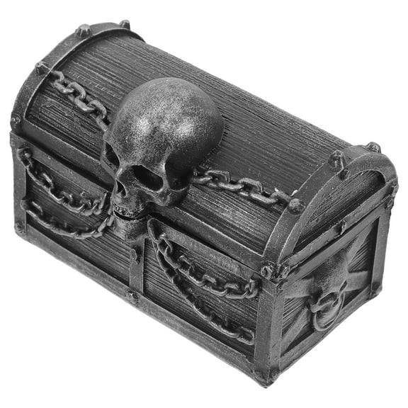 Milisten Skull Keepsake Chest in Black Resin for Jewelry and Small Items Storage