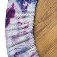 thumbnail image 5 of Ambesonne Ethnic Fitted Round Tablecloth, Flower Like Watercolor Plot, 36"- 40" Diameter, Dark Purple Cobalt Blue, 5 of 5
