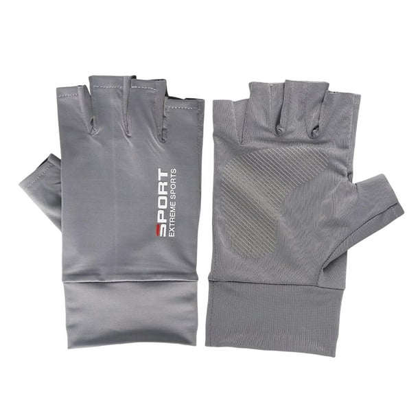 Guantes finos de protección solar para conducir, guantes de verano para hombre. Todo medio gris