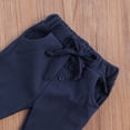 thumbnail image 4 of Baby Boy Casual 2PCS Set, Crew Neck Button Long Sleeve Romper Solid Color Drawstring Pocket Pants, Fall Winter Clothes Outfit, 4 of 6
