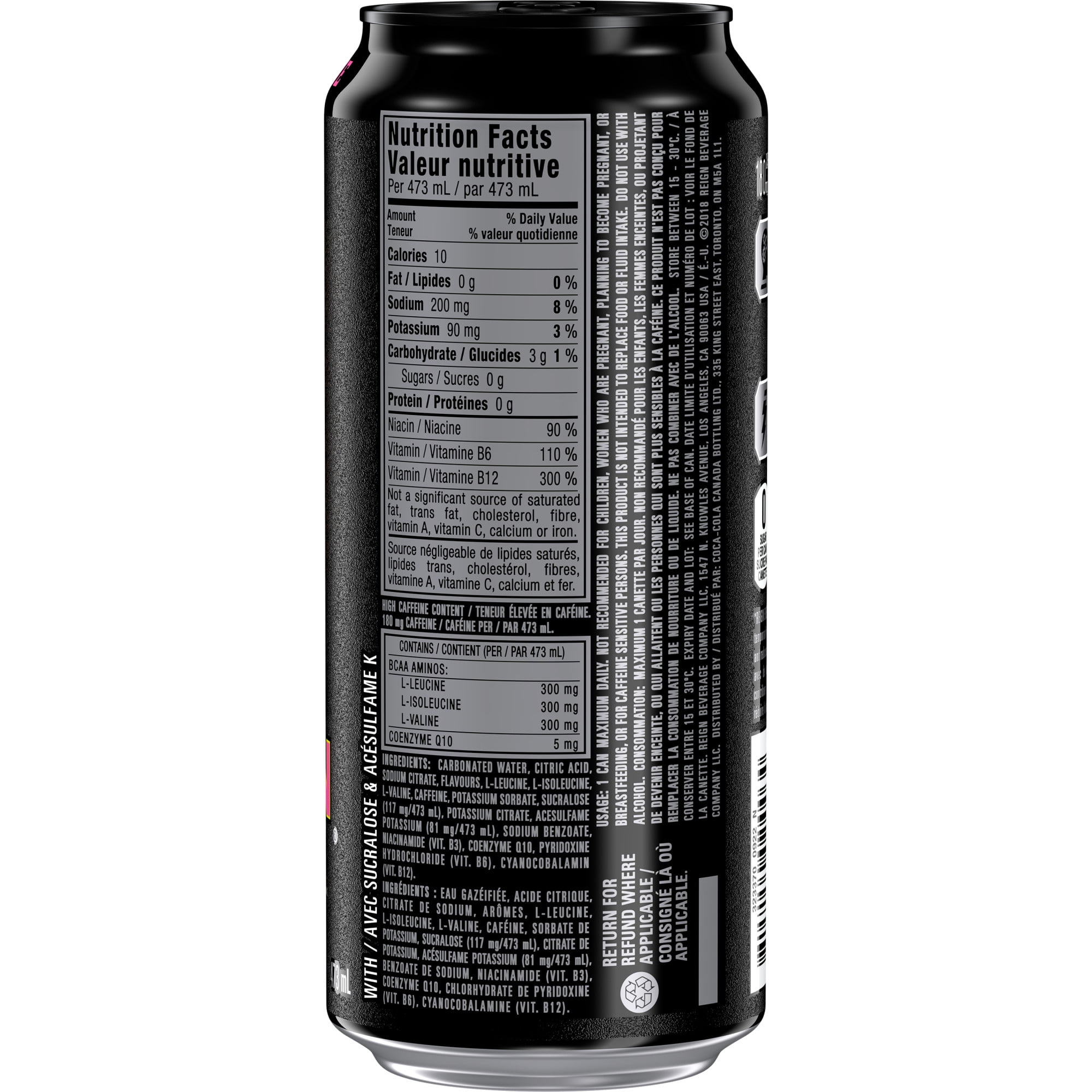 Reign Energy Reignbow Sherbet Cannette, 473 mL