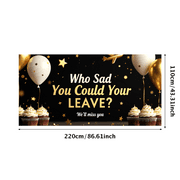 LUUFILx Black Gold Themed Farewell Party Banner with Airplane Star Elements Background Decors for Departure Parties Goodbye Events Photography Props Decorations