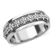 Shop LC Women Engagement Spinner Ring 925 Sterling Silver Size 8.0 4.50 Grams
