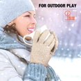 thumbnail image 5 of 2 Pairs Women's Winter Touchscreen Gloves Warm Fleece Lined Knit Gloves Elastic Cuff Winter Texting Gloves, 5 of 7