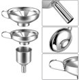thumbnail image 3 of Kitchen Funnel Set, 4 Pcs Kitchen Strainer Funnel, Stainless Steel Funnel, Stainless Steel Small Funnel Jam Tongs Jars Jam Funnel, 3 of 5