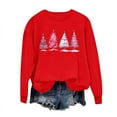 thumbnail image 5 of HOMBOM Womens Christmas Sweatshirts Merry Ugly Festive Crewneck Red Xmas Sweatshirt for Adult Tree, 5 of 6