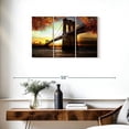 thumbnail image 3 of Elephant Stock Brooklyn Bridge Scenery Wall Art - Horizontal Multi Panel Canvas - Living Room Wall Decor - Architecture Multi Panel - Gray And Orange Decor - 33" x 20", 3 of 8