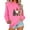 Pink, variant on Makaor Holiday Sweatshirts Womens Christmas Crew Neck Tops Santa Graphic Long Sleeve Pullover Tees Fleece Cute Fall Winter Clothes
