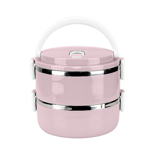 Pisexur Batería de cocina Lonchera de acero inoxidable, lonchera de plástico multicapa con aislamiento para estudiantes. para la cocina del hogar