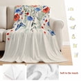 thumbnail image 5 of Red Blue Flowers Blanket Soft Cozy Warm Throw Blanket for Couch, Plush Fuzzy Flannel Fleece Blankets for Sofa, Spring Floral Farmhouse Botanical Rustic Bed Blankets Lightweight Gifts for Men, 30"x40", 5 of 9