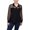 Black, variant on NY Collection Womens Petites Mesh Sleeves Collared Blouse