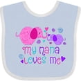 thumbnail image 3 of Inktastic My Nana Loves Me Cute Elephants Boys or Girls Baby Bib, 3 of 4