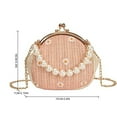 thumbnail image 4 of Shoulder Purse Mini Floral Fake Pearl Top Handle Purse Coin Bag Crossbody Bag, 4 of 10