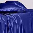 thumbnail image 3 of Cloud Fino Luxurious Satin Bed Sheets Royal Blue Silk Sheets Queen 15 " Deep Pocket Pillowcases Sheet, 4-Piece, 3 of 6