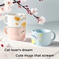 thumbnail image 3 of Cat Mugs Ceramic 10oz, Cute & Fun Coffee Mugs with Cats, Blue Cat, 3 of 5