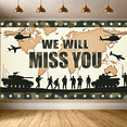 thumbnail image 5 of LUUFILx Military Farewell Banner Camouflage We Will Miss You Background Decorations Party Supplies Soldiers Deployment Backdrop Banner Veterans Event Outdoor, 5 of 8