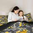 thumbnail image 5 of Feelyou Boys Vehicle Truck Queen Comforter Set, Grey Camouflage Abstract Bedding Sets, Cartoon Car Theme Reversible Bedding Comforter Set, Breathable Home Decor, 3 Pieces, 5 of 8