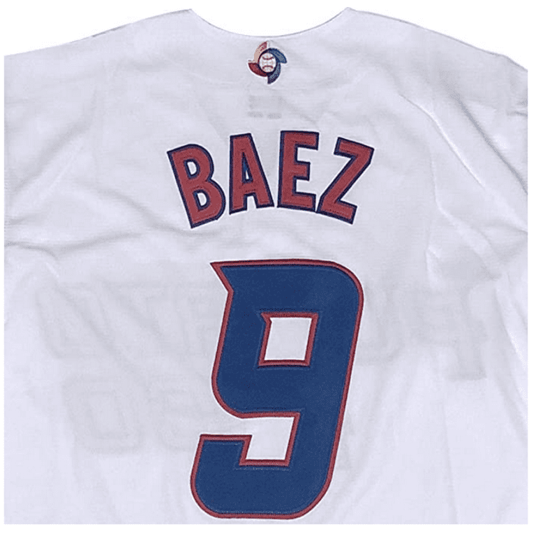  #9 Baez Puerto Rico World Game Classic Men Baseball Jersey  Stitched Black Size S : Clothing, Shoes & Jewelry