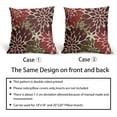 thumbnail image 6 of Brown Burgundy Red Pillow Covers 18x18 Set of 2 Modern Dahlia Floral Decorative Outdoor Pillowcases Geometric Art Flower Farmhouse Throw Cushion Case Decor for Couch Sofa Bed, 6 of 6