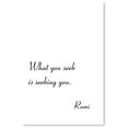 thumbnail image 1 of Awkward Styles Inspirational Wall Poster Motivational Room Decoration Motivational Rumi Quote Poster Spiritual Wall Quotes What You Seek is Seeking You Office and Home Prints, 1 of 3