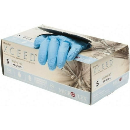 250 Pack Microflex XC-310-S Disposable Gloves, Size Small, 3 mil, Nitrile