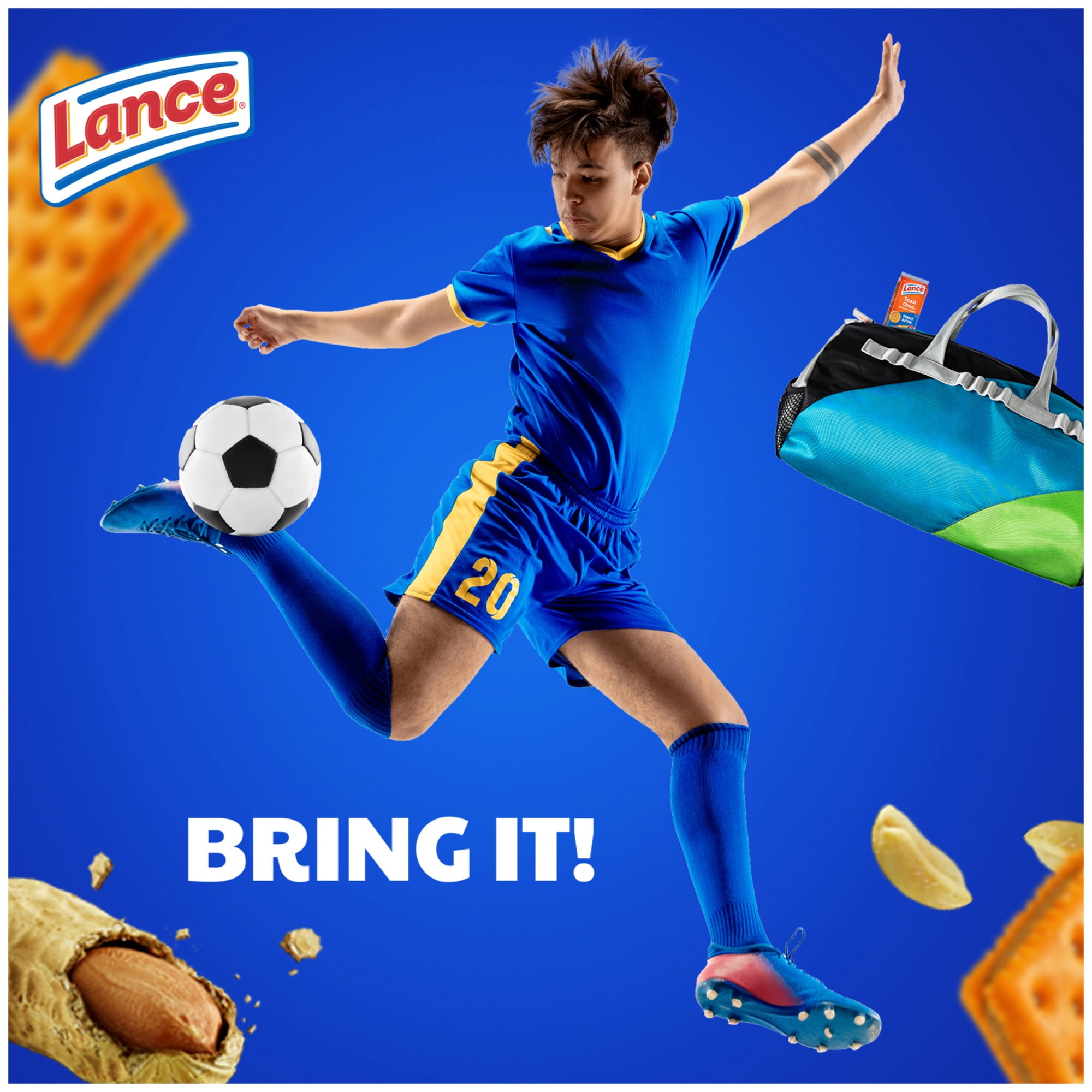 Lance Sandwich Crackers, ToastChee Peanut Butter, Individual Snack Pack, 6 Sandwiches