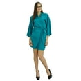 thumbnail image 1 of Bimba Women Short Solid Belt Robe Soft Modal Cotton Wrap Round Plain Bath Robe, 1 of 8