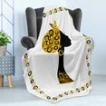 thumbnail image 4 of African Soft Flannel Fleece Throw Blanket, Female Head Portrait in Frame with Ornament Lines Design, Cozy Plush for Indoor and Outdoor Use, 50" x 70", Black Earth Yellow, by Ambesonne, 4 of 5