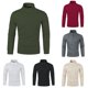 thumbnail image 4 of Mens Casual Long Sleeve Stand-Up Zip Neck T Shirt Slim Fit Jumper Tops Tee, 4 of 8