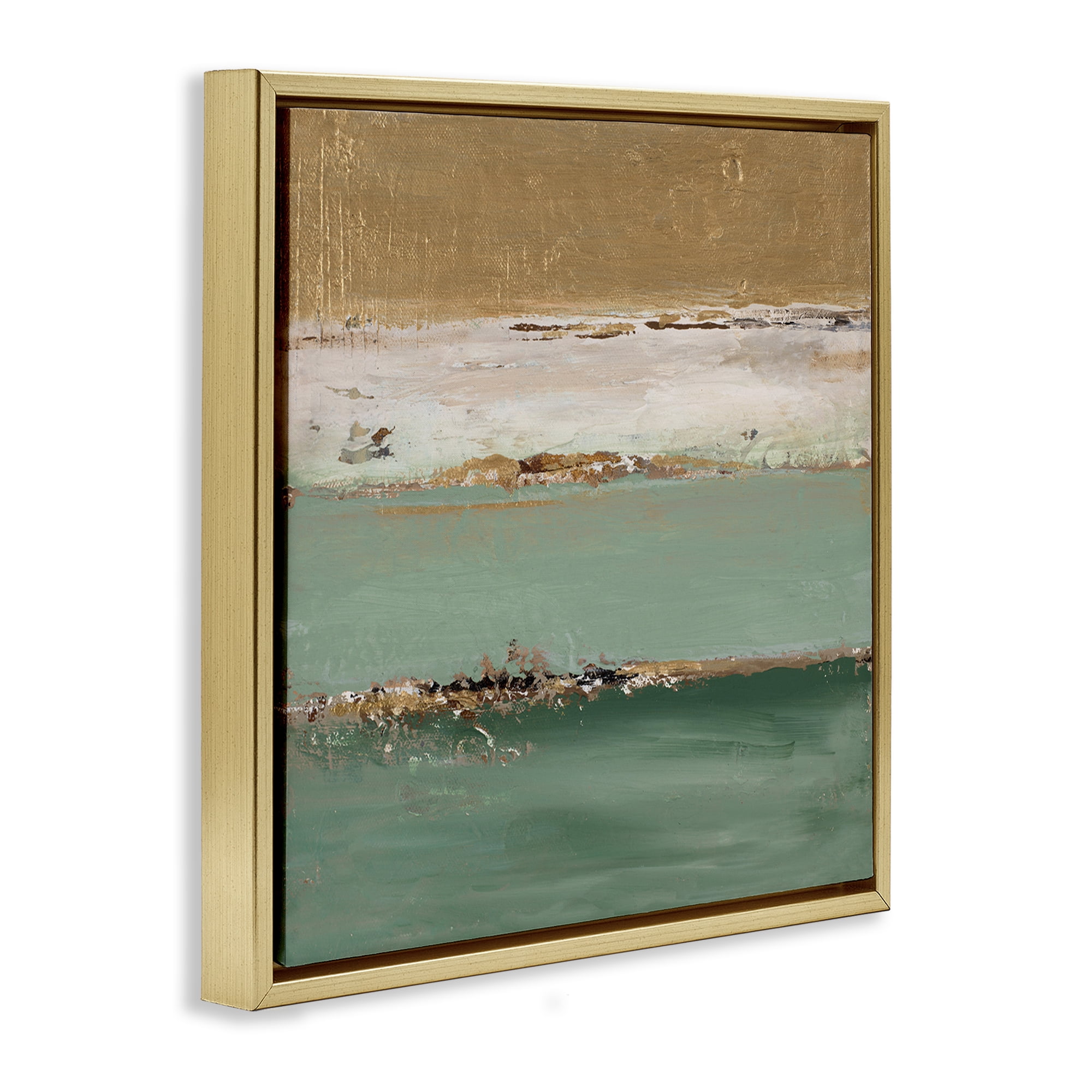 Stupell Industries Glam Streaked Gradient Abstract Painting Gold Floater Framed Canvas Art Print Wall Art, 25 x 25