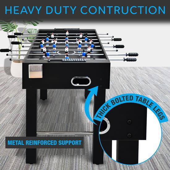 48in Competition Sized Foosball Table, Soccer for Home, Arcade Game Room, 2 Balls, 2 Cup Holders 2x4ft for Man Cave or Basement - Standing or Tabletop, Black