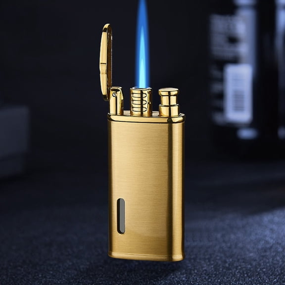 Steel Lighters Windproof Metal Wheelie Lighter for Men Husband Gifts Outdoor Camping Smoking Accessories BBQ Car Emergency Survival Kit