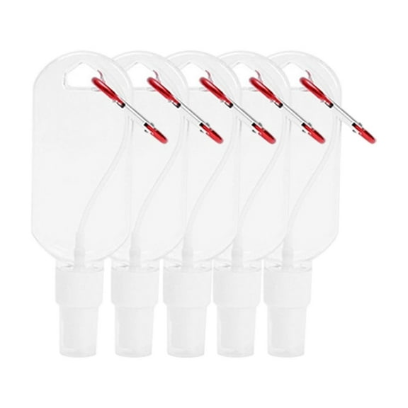 Yatlte 5PCS Travel Plastic Clear Keychain Spray Bottles, Leakproof Empty Squeeze Container Refillable Travel Sprayer Bottles with Keychain for Cosmetics Toiletries Liquids
