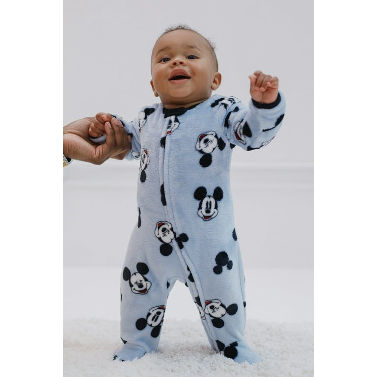 Disney Mickey Mouse Fleece 2 Pack Zip Up Coveralls Newborn