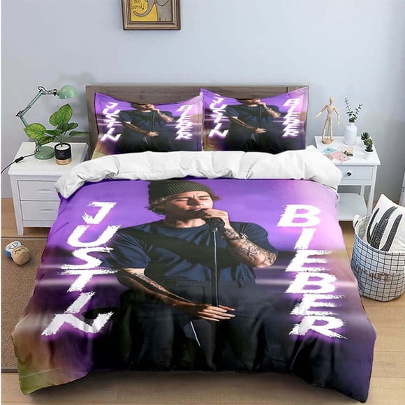 Pop  Singer J-Justin Bieber  Printing Bedding Set Duvet Cover Comforter Bed  Youth Kids Girl Boys Birthday Gift