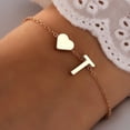 thumbnail image 3 of Letter Mini Love Heart Thin Chain Bracelet Simple Minimalist Hand Chain For Women Girls Jewelry Decoration Gift Birthday Gift, 3 of 5