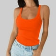 thumbnail image 4 of Camisole Women Plus Size Fashion Sleeveless Tops Slim Fit Vest Summertank Top Casual Tops,Orange Woman Blending Vest S, 4 of 6