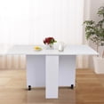 thumbnail image 1 of Folding Dining Table Drop Table Multifunctional Expandable with 2 Shelves, 1 of 7