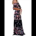 thumbnail image 2 of Vestido de Verano para Mujer, Estampado Floral, Hombros Descubiertos, Sin Mangas, Negro XL, 2 of 8