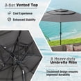 thumbnail image 6 of Costway 10 ft 3-tier Vented Patio Umbrella Large Market Table Umbrella Outdoor Sun Shade Gray, 6 of 10