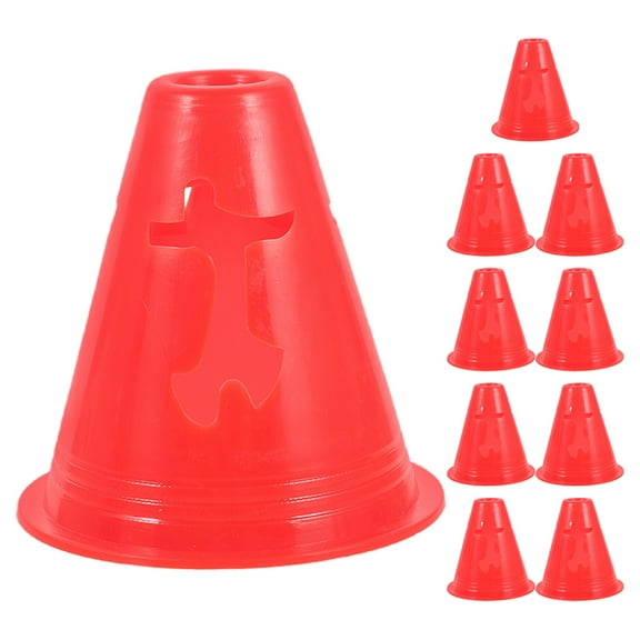 RENACLIPY Red Pe Soccer Training Cones for Various Training Needs 10Pcs