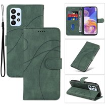 Designed for Samsung Galaxy A53 5G Case Wallet for Women, Flip Folio Cover with PU Leather Kickstand Credit Card Holder Slots Magnetic Wrist Strap Protective Phone Case for A53 5G, Green