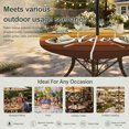 thumbnail image 6 of Round Outdoor Tablecloth with Umbrella Hole and Zipper, Brown Ombre Wooden Plank Tablecloth with Elastic Waterproof, Farmhouse Vintage Stripes Patio Table Covers for 55" - 60" Picnic Pool Tables, 6 of 9