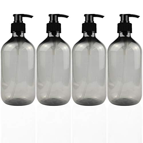 Download Tmlece 17oz 500ml Plastic Pump Bottles Bpa Free Empty Soap Bottles With Pump Clear Refillable Cylinder Lotion Bottle With Pump For Hand Sanitizer Shampoo Dispenser Liquid Soap Massage Oil Pack Of