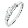 thumbnail image 2 of 9ct White Gold Jewelco London 1/4ct Diamond Love Heart Raised Bridge Ring, 2 of 8