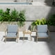 thumbnail image 3 of HAPPATIO Outdoor Side Table for Patio, Aluminum Small Side Table, Metal Square End Table,Waterproof and Rustproof for Deck, Lawn, Yard, Brown, 3 of 5