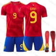 thumbnail image 1 of 2024 New European Cup Spain Home Football Jersey #9 GAVI Football Kit, 1 of 2