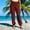 Red, variant on FRSASU Women Cotton Linen Baggy Palazzo Pants Elastic Waist Beach Yoga Lounge Ankle Pants with Pockets Red
